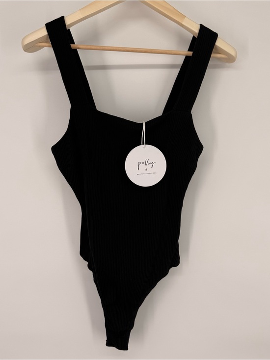 Princess Polly Tops - NWT Princess Polly Ribbed Black One-Piece Bodysuit Size 10